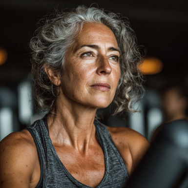 Adulto mayor practicando yoga en un ambiente tranquilo y acogedor