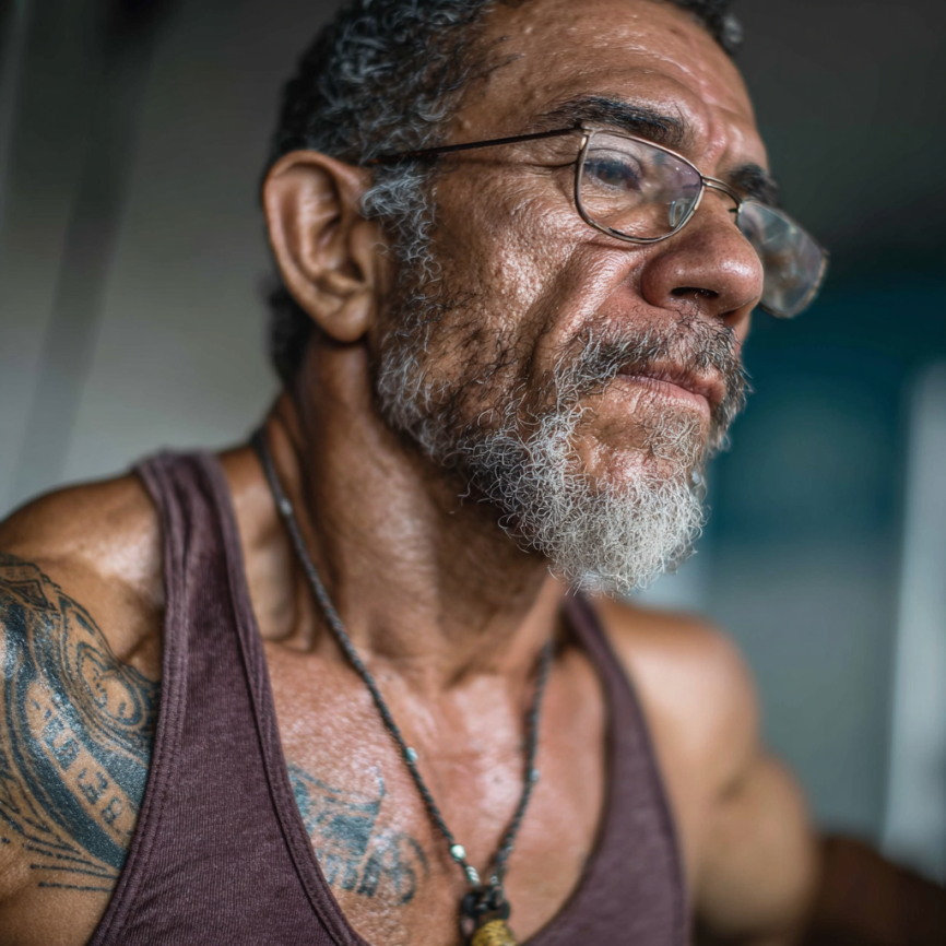 Instructor guiando a adultos mayores en ejercicios de estiramiento en un ambiente acogedor